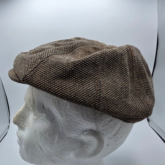Dorfman Pacific Co Adults Large Wool Brown Newsboy Cabbie Cap Work Casual - Picture 2 of 10